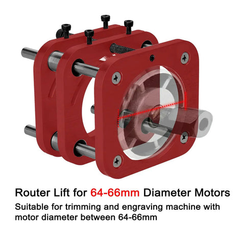 Rock Solid Router Base With Aluminum Alloy Frame And Stainless Steel 4 Jaw Clamping System Lifting Router Table Base With 51mm Stroke For Woodworking Trimming And Carving Machines Precision Easy Setup, 64-66mm motor