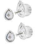 Replacement 100710 For Posi-Temp One Handle Tub And Shower Knob Handle Kit with white and chrome inserts shown on white background