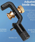 Close-up of Beefy Fiber Optic Cable Stripping Knife with adjustable alloy blade for 8-28.6mm armored sheath, rotatable cutter bar.