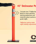 Rock Solid 45 Inch Delineator Posts 2 Pack With Heavy Rubber Base For Traffic Control And Parking Zones Featuring A Molded Handle For No Sweat Hauling Around Any Yard Or Street Spot In Bold Black.