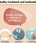 43 Pcs Math Talk Bulletin Board Set for Classrooms with Visual Cues showing quality cardstock and lamination features