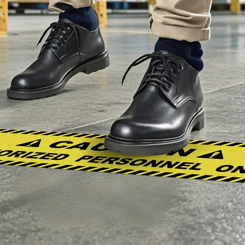 Five Pack Authorized Personnel Only Floor Stickers 24 By 6 Inches Caution Sign Self Adhesive Vinyl Waterproof for construction sites