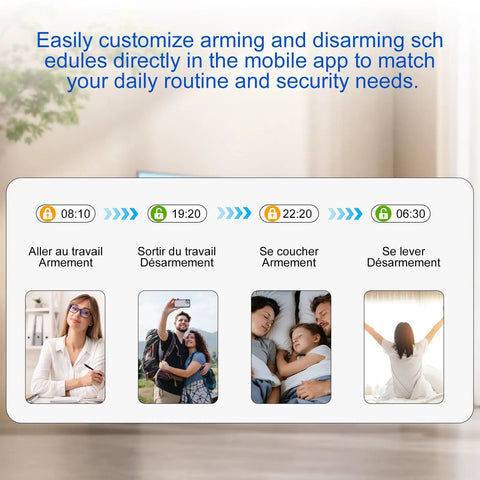 Customizing schedules in mobile app for Dual WiFi And 4G Home Alarm System With 4.3 Inch Touch Screen Instant App Alerts No Monthly Fees