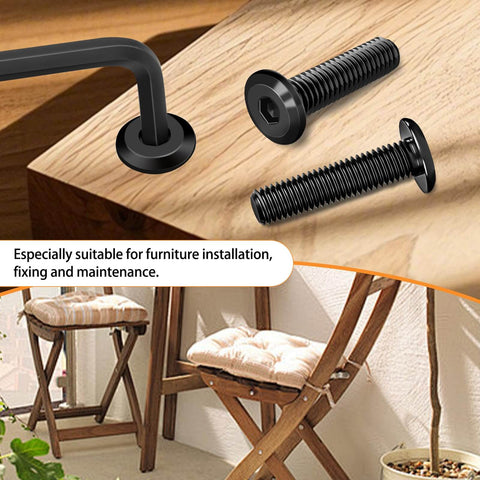M6x30mm Flat Head Socket Cap Screws For Furniture, 304 Stainless Steel 18 8 Countersunk Connector Screws, Fully Threaded