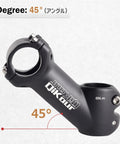 Lightweight 31.8mm Bike Stem 90mm, 0 To 45 Degree Adjustable Riser For BMX MTB Road Mountain Bikes, black alloy side view
