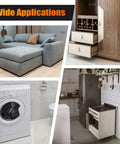 Image showing a sofa, cabinet, washing machine, and appliances to illustrate usage of 4 Pack Steel Tri Dolly Set For Heavy Lifts, Easy Glide