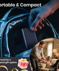 Person placing 38 In 1 Precision Screwdriver Set With Magnetic Pad into backpack, ideal gift for men and tech lovers.