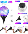 Lit Multicolor Solar Globe Lights 4 Pack With Cracked Glass Balls LED Copper Wire Waterproof Outdoor Garden Decor diagram
