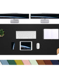 Large Desk Pad 47.2 Inch By 17 Inch Leather Desk Pad Protector With Natural Cork And PU Leather Grippy Non Slip Waterproof Office Mat in use on desk