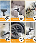 Heavy Duty Handheld Steam Cleaner showcasing attachments for windows, furniture, kitchen, toilet, tyres, and cloth.