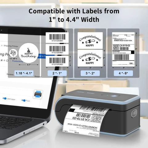 Bluetooth Thermal Label Printer With Built In Paper Bin Wireless Shipping Label Printer for various label sizes