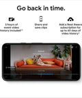 Indoor Nest Security Camera 1080p Wired 2nd Generation Snow Color With Smart Motion Detection shown on a smartphone screen.