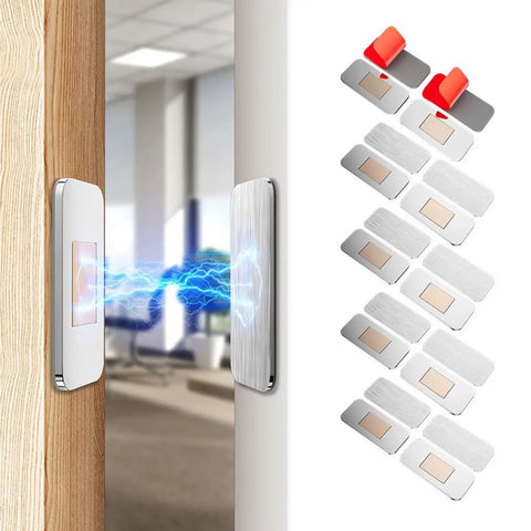 Magnetic Cabinet Door Catch Pack 16 No Drill Ultra Thin 3mm Stainless Steel Adhesive Latch for secure cabinet closure