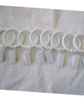 Metal Curtain Rings With Clips Set 10 Pack Heavy Duty Design For Smooth Glide On Curtain Rods with white electroplated finish