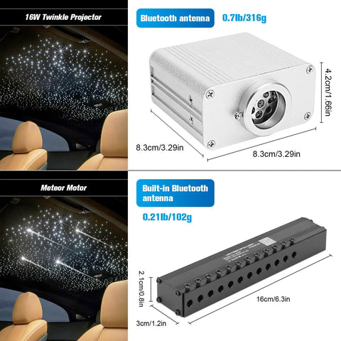 Starlight Headliner Kit For Cars With Shooting Star And Twinkle Effects Dope RGBW Fiber Optic Lights projector and motor