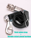 Two Pack Adjustable Horse Trailer Tie Straps 25 To 37 Inches, Built Tough Heavy Duty Nylon Tie Downs With Bull Snap And Panic Snap