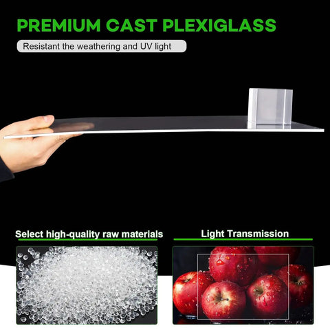 Two Pack Plexiglass Sheets One Eighth Inch Thick 24 By 36 clear plastic panel held horizontally displaying thickness and clarity.