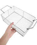 Ultrasonic Cleaning Basket For Delicate Gear And Jewelry Stainless Steel Lab Accessory That Keeps Small Parts Secure Boosts Fluid Circulation And Prevents Tangles In Watch Parts Jewelry Pieces And Tiny Tools, open mesh handle