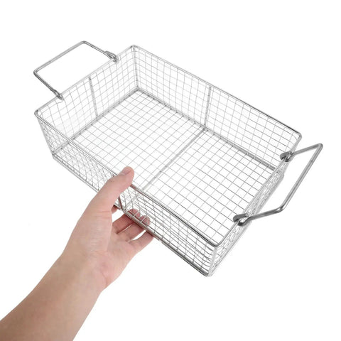Ultrasonic Cleaning Basket For Delicate Gear And Jewelry Stainless Steel Lab Accessory That Keeps Small Parts Secure Boosts Fluid Circulation And Prevents Tangles In Watch Parts Jewelry Pieces And Tiny Tools, open mesh handle