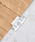 Heavy Duty Stainless Steel Wall Panel Clips 200 Pcs Hidden Backplate Fasteners installed on a wooden board edge.