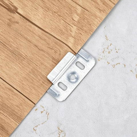 Heavy Duty Stainless Steel Wall Panel Clips 200 Pcs Hidden Backplate Fasteners installed on a wooden board edge.