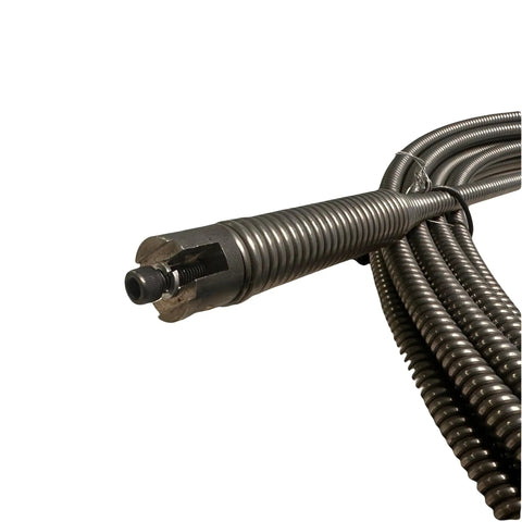 Heavy Duty Workhorse Drain Cleaning Cable Kit 13/32 Inch Diameter By 75 Foot Length With Wire Core Fits Spartan Tool Model 100 Includes 5 Piece Blade