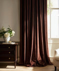 Luxury Velvet Blackout Curtains 96 Inches Long In Brown Tan Terracotta With Pinch Pleat Design Thermal Insulated Light Blocking Drapes For Living Room