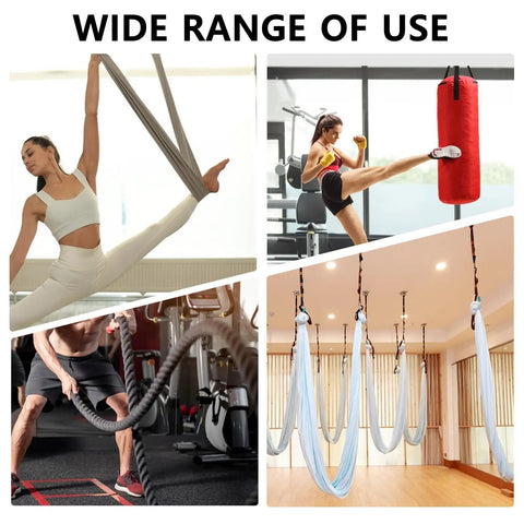 Heavy Duty Dope Battle Rope Bracket Wall And Ceiling Mount For Gym Training And Home Workout Stations Vibration Reduction Design Solid Metal Frame Perfect For Garage Studio Apartment Outdoor Backyard And Yoga