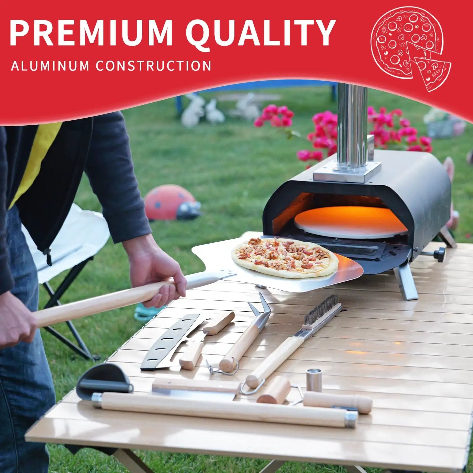 7 Piece Pizza Oven Tools Kit For Quick Pies ✓