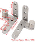 Heavy Duty Stainless Steel Door Pivot Hinges 130lb Load Bearing Hidden 270 Degree Inset Hinge For Bookcase Doors, with flush mount screws, close-up view