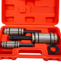 3-Piece Tail Pipe Expander Tool Kit From 1-1/8 To 3-1/2 Inch Exhaust Pipe Spreader in orange case