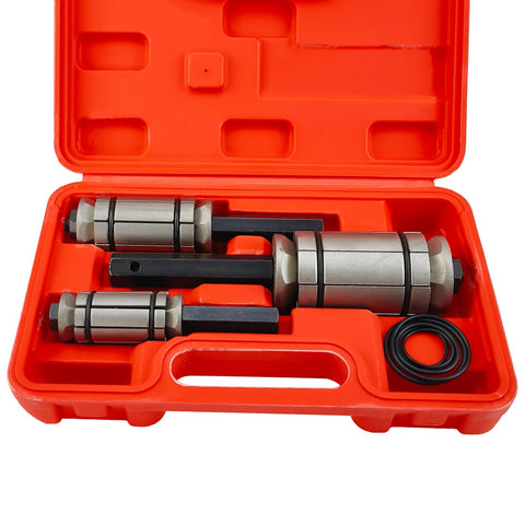 3-Piece Tail Pipe Expander Tool Kit From 1-1/8 To 3-1/2 Inch Exhaust Pipe Spreader in orange case
