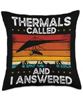 Hang Gliding Throw Pillow For Pilots And Adventure Seekers Soaring Flight Art Cushion With Hang Glider And Text Design