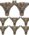 Eight-Piece Zinc Alloy Antique Box Feet For Jewelry Boxes And Vintage Furniture - Durable Decorative Furniture Legs With Easy Install