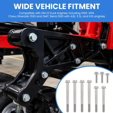 Top Shelf Dacromet Coated Alternator And Power Steering Bracket Bolts Kit for GM LS Truck engines, fit for Silverado and Sierra 1500.