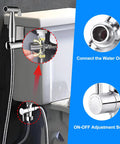 Brass Bidet T Adapter With Shut Off Valve, 3 Way Tee Connector For Toilet Bidet Attachment, diagram of fittings and switch