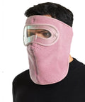 Winter Warm Mask With Ear Cove Full Face Shield Headgear For Unisex Outdoor Use Polar Fleece All Day Warmth Cozy Breathable Lightweight Windproof Balaclava Ski Mask Pink For Snowboarding Skiing Riding shown on model
