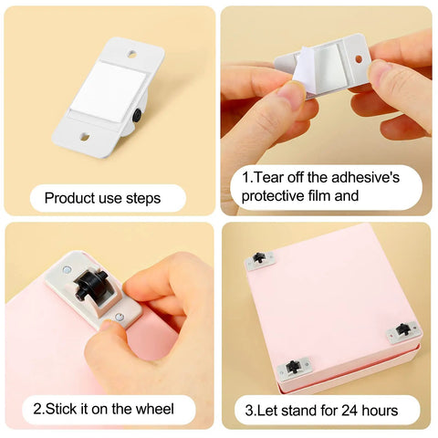 24 Pcs Self Adhesive Caster Wheels Set For Boxes And Storage Racks Ideal For DIY Projects And Heavy Load Bins installation steps