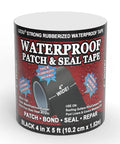Flexible Rubberized Waterproof Tape 4 Inch 5 Foot Patch And Seal For Leaks Works Underwater Like A Boss Indoor Outdoor Use Roof Plumbing Pool And RV Repairs Black with label.