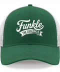Cool Uncle Club EST 2026 Like A Dad But Cooler Green Trucker Hat For Men Humor Baseball Style with text 'Funkle The Cool Uncle'