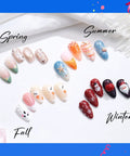 Seasonal nail art designs using Gel Nail Polish Set With 24 Vivid Colors, 18ml Bottles for at-home manicures.