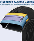 Cutaway view of 2 Pack Trailer Tire On Rim 4.80-12 480-12 4.80x12 Tires With 5 Lug On 4.5 In PCD And 12 In Wheels Black 6PR showing layers.