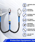 6ft Internal Shock Absorbing Lanyard With Double Snap Hook Connectors For Fall Protection Equipment infographic
