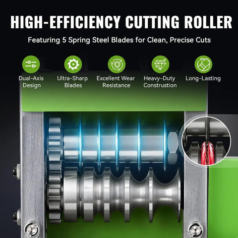 High-efficiency cutting roller with 5 steel blades, part of Automatic Electric Wire Stripping Machine For Leftover Cable Recycling
