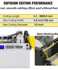High Speed Automatic Heat Shrink Tube Cutter Machine With Fast Micro Computer Control displaying cutting specifications and steel blade.