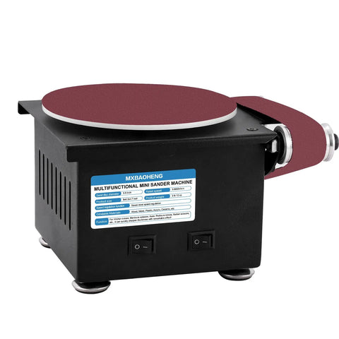 2-In-1 Mini Sander For Wood, Metal, Stone, 6-Inch Disc Plus 1.2x15-Inch Belt, 100W High Power, 8000 RPM Handy Portable Sander