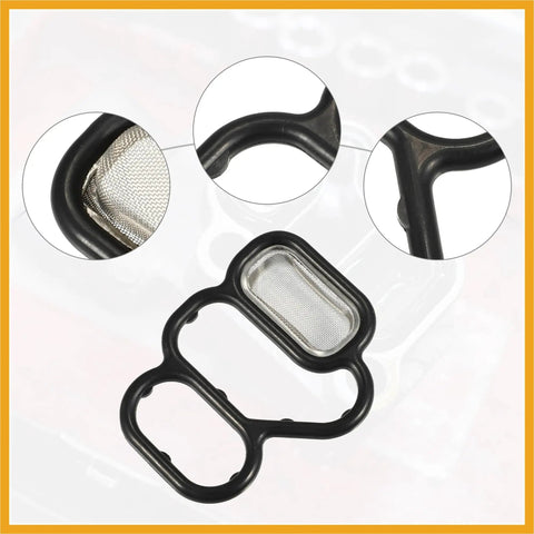 Solenoid Gasket Spool Valve Filter Screen Replacement For Honda CR-Z 2011 To 2016 And Honda Fit 2009 To 2013 Black Pack Of 1 Easy Install OE 15825 RB0 003 Leak Free Performance
