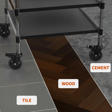 Four Inch Stem Caster Wheels Heavy Duty Threaded Stem Casters UNC 3/8-16 X 1 on cart over tile, wood, cement surfaces