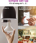 Step-by-step setup of Tunable WiFi BR30 Smart Flood Light Bulbs 13W 100W Equivalent with app control in living room