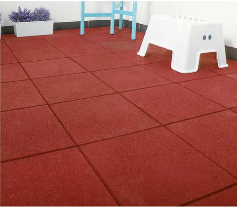 4 Pack 20x20 Inch Interlocking Rubber Floor Tiles 1 Inch Thick Non Slip Heavy Duty Mats for Indoor Gym Outdoor Play Areas